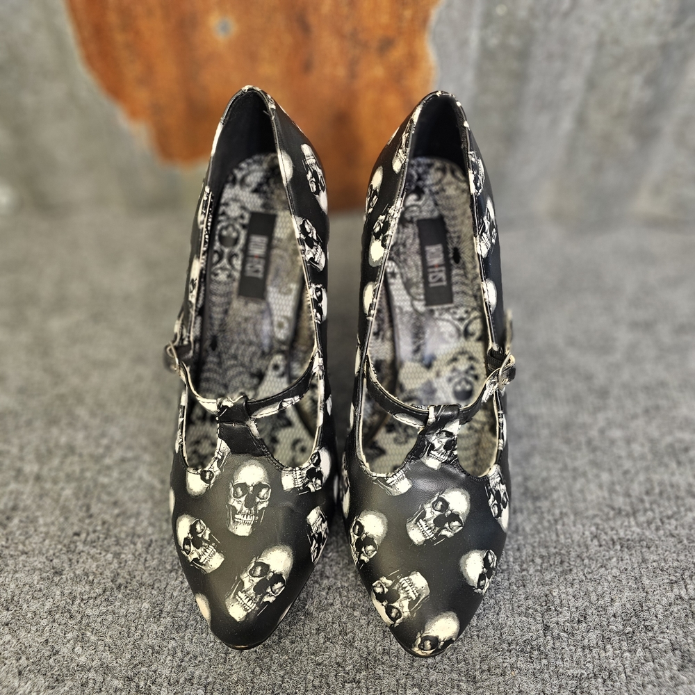 Iron‎ Fist Black Skull Heels
